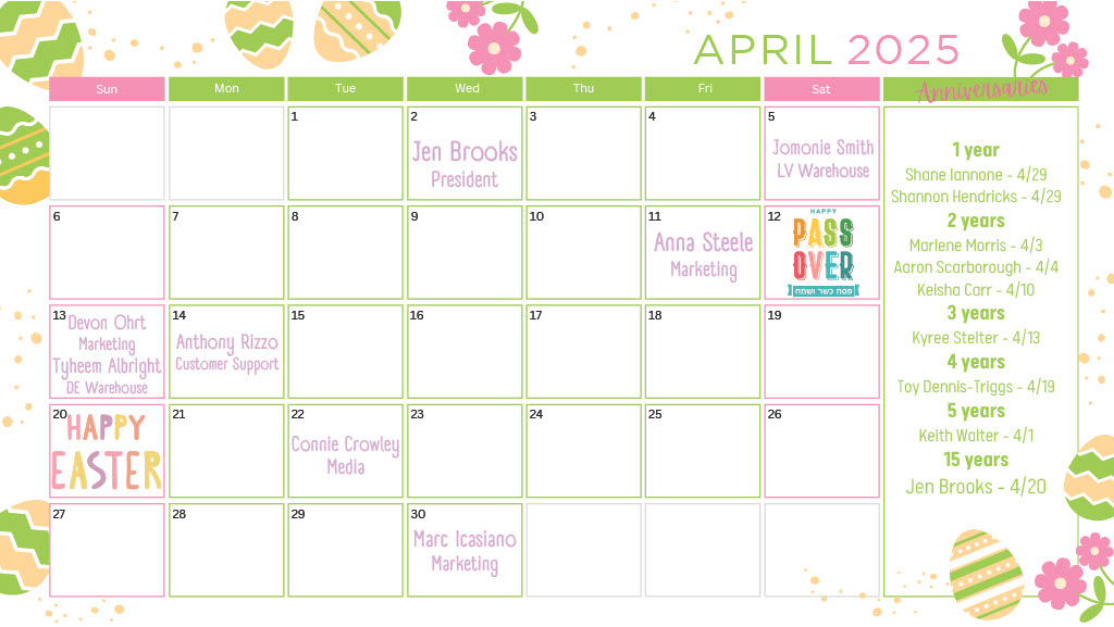 Current month calendar